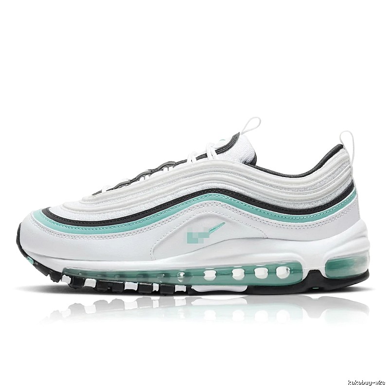 Nike Air Max 97 White and Green Retro Athletic Shoes