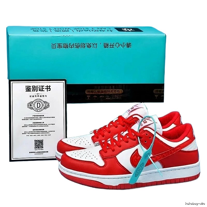 Nike Dunk Red and White Trendy Cool Board Shoes