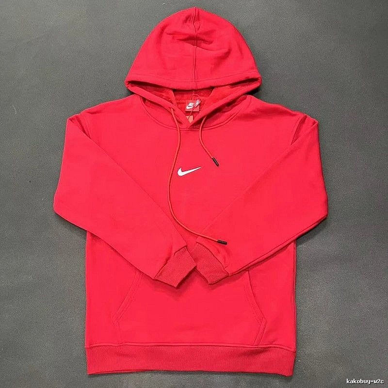 Nike Small Chest-Logo Detail Small-Logo Detail Red Zip Hoodie Commuter Look Swoosh