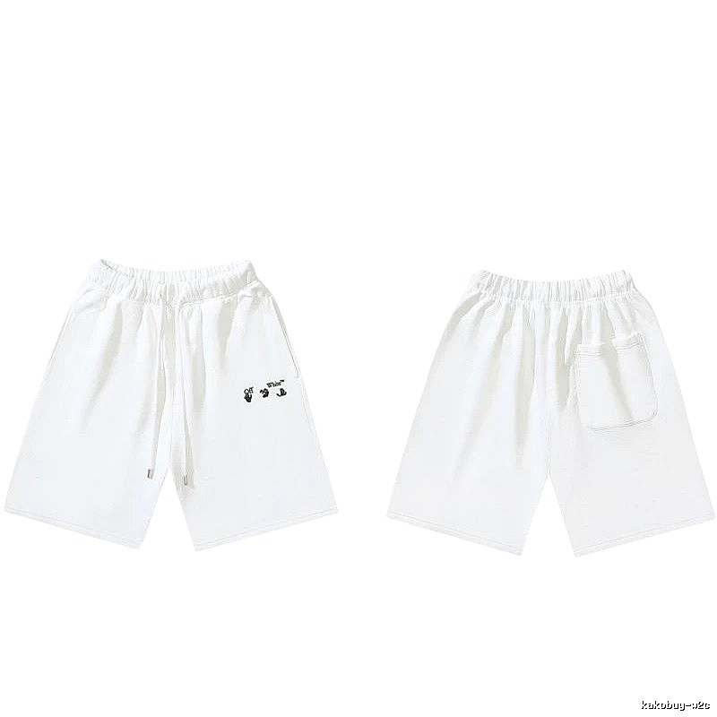 Off-White 016 Style Simple White Shorts