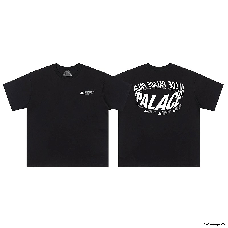 Palace Letter Print Street Style Black T-Shirt