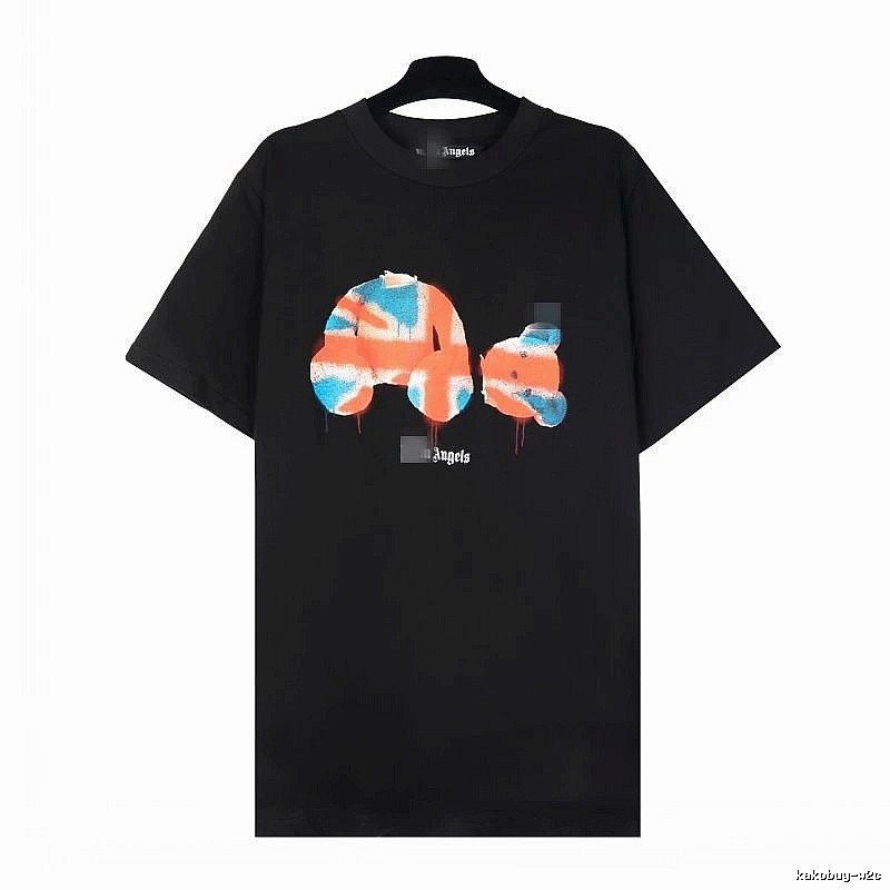 Palm Angels Daily Bear graphic T-shirt White Colorful Bear for City Outfits