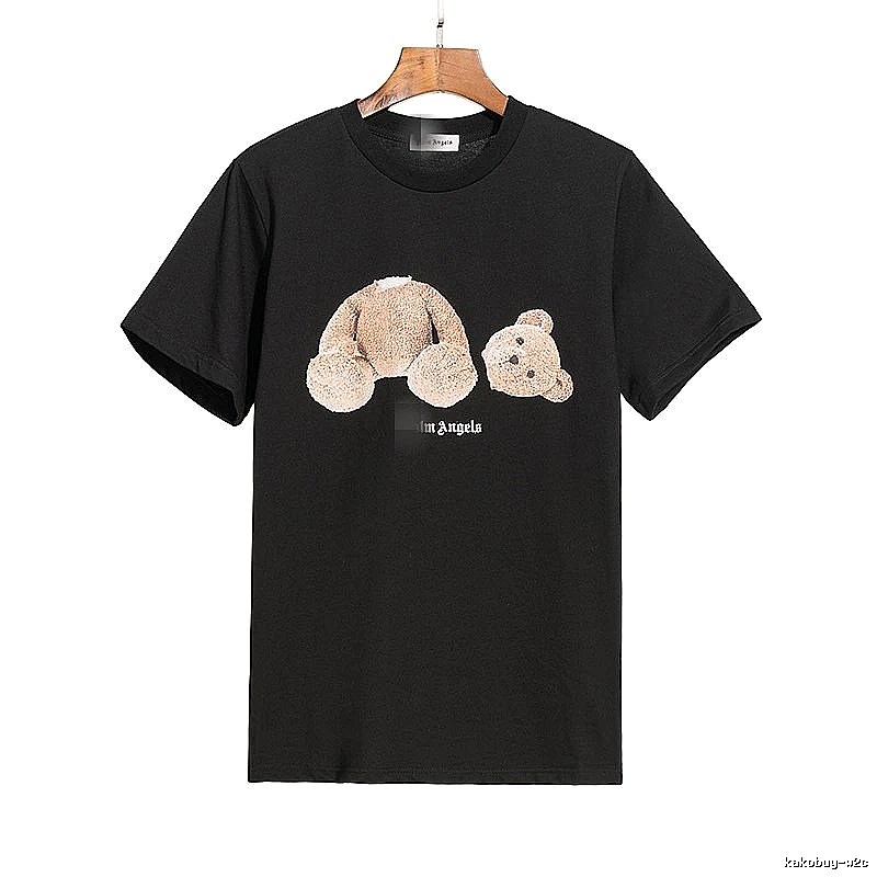 Palm Angels Patterned Bear graphic T-shirt White Colorful Bear with Signature Styling