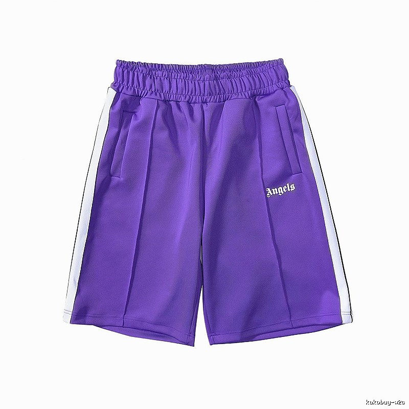 Palm Angels Patterned Track shorts Black Side Stripe with Polished Detail