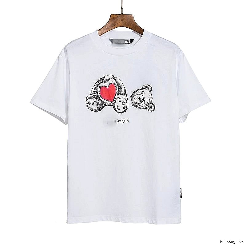 Palm Angels Urban Bear graphic T-shirt White Colorful Bear with Statement Pattern