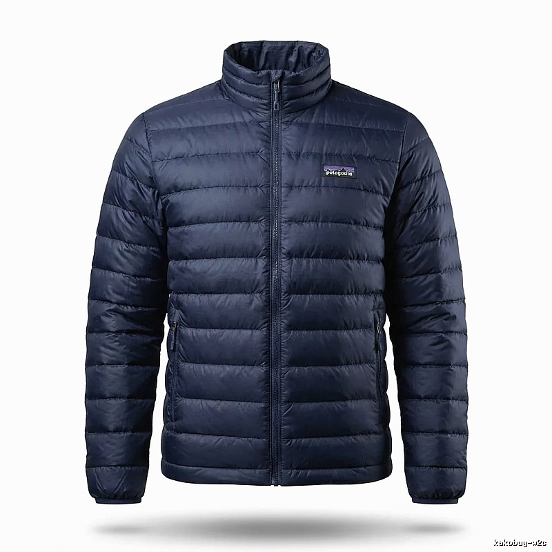 Patagonia's warm series dark blue cotton-padded jacket