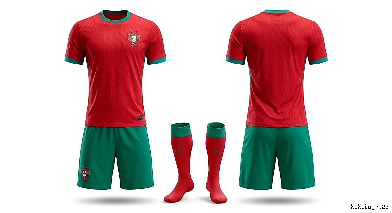Portugal team's home jersey for the 26th - 27th season (red)