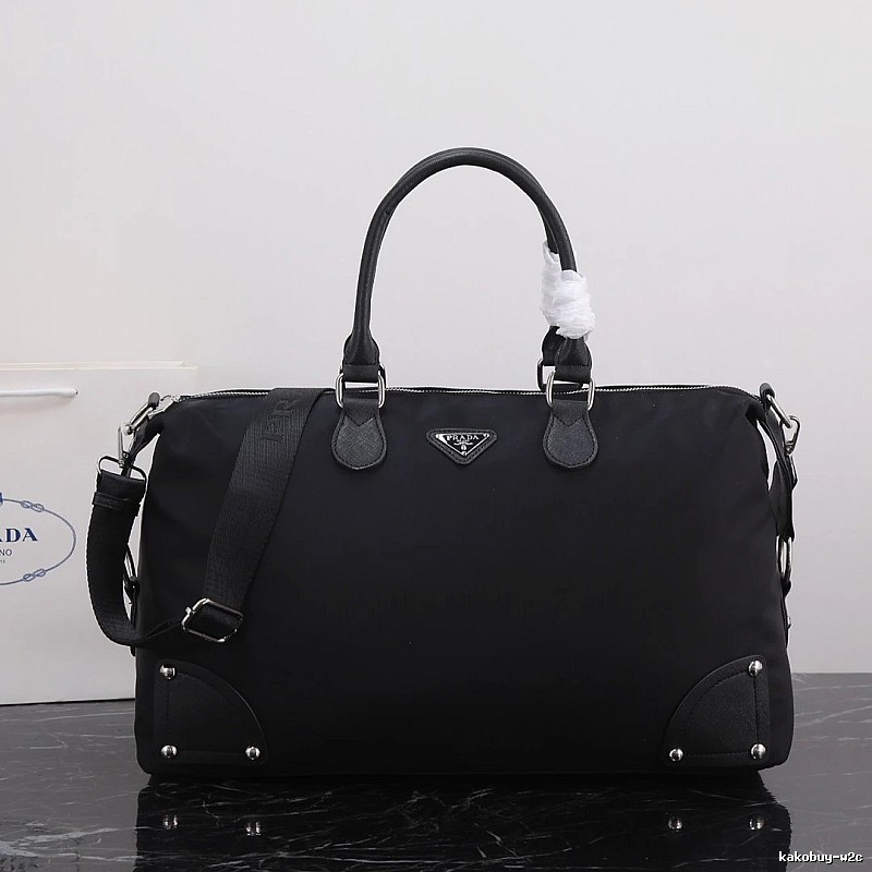 Prada Duffel Bag with Black Nylon Duffel Detail