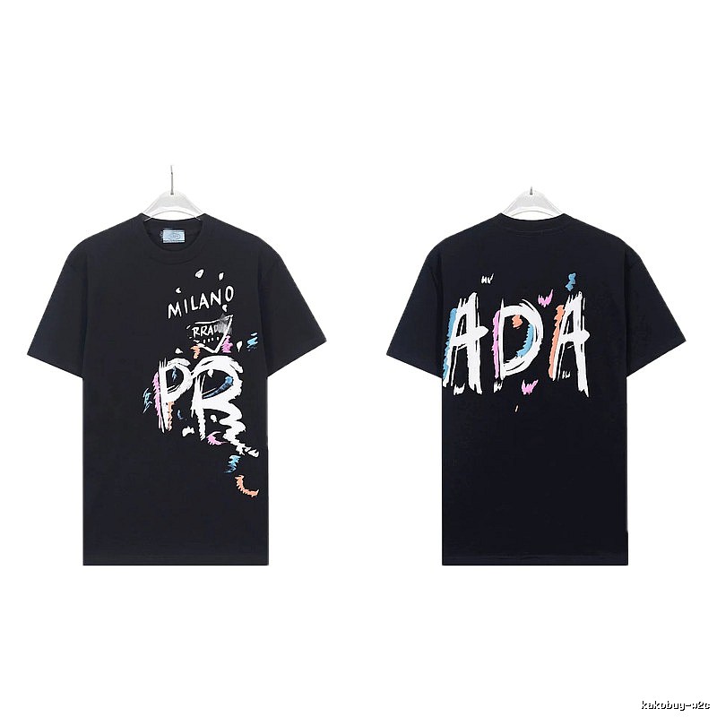 Prada Graffiti Collection Street Style Black T-Shirt