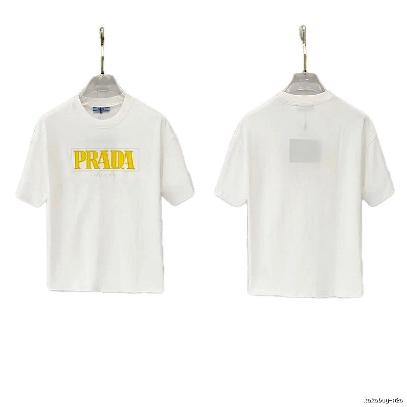 Prada Letter Print Streetwear Style White T-Shirt