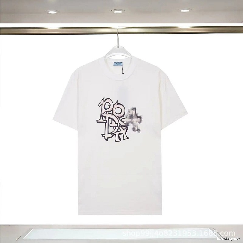 Prada Overlapping Print Street Style White Short Sleeve T-Shirt