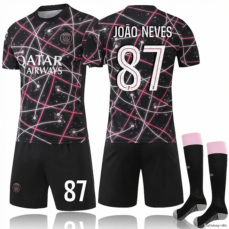 PSG No. 87 black-pink jersey