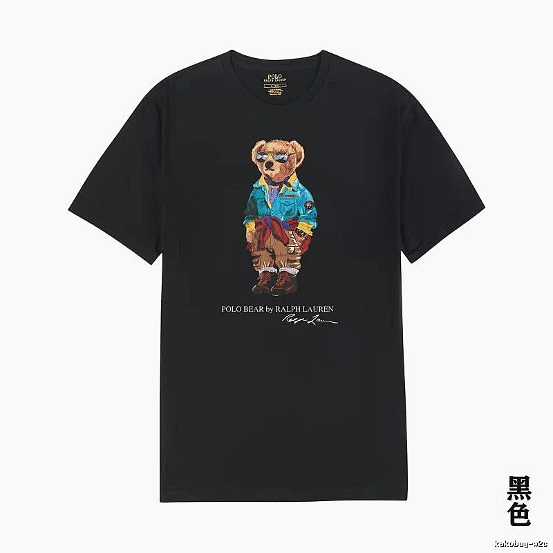 Ralph Lauren bear trendy brand black T-shirt