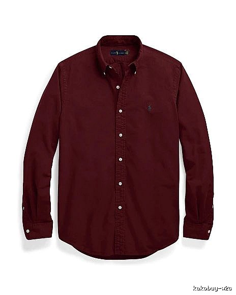 Ralph Lauren Burgundy Red Button-Down Shirt Daily Styling