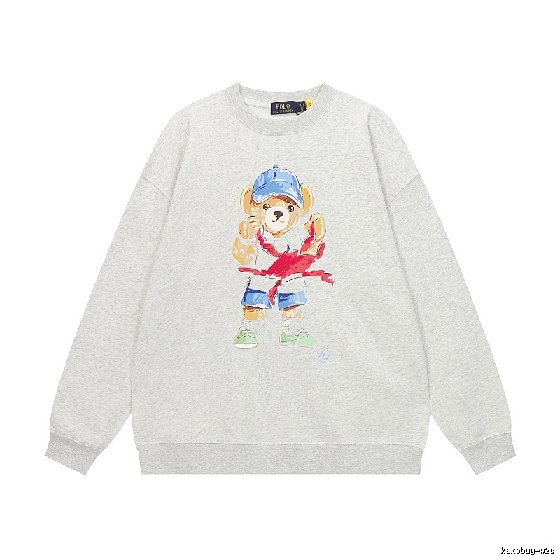 Ralph Lauren cartoon bear light gray sweatshirt