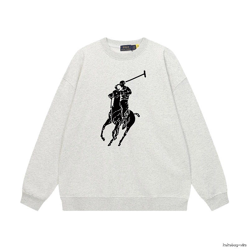 Ralph Lauren Polo Retro - style Light Gray Sweatshirt