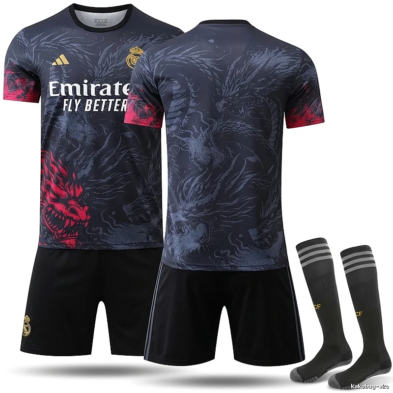 Real Madrid Dragon Pattern Trendy Jersey