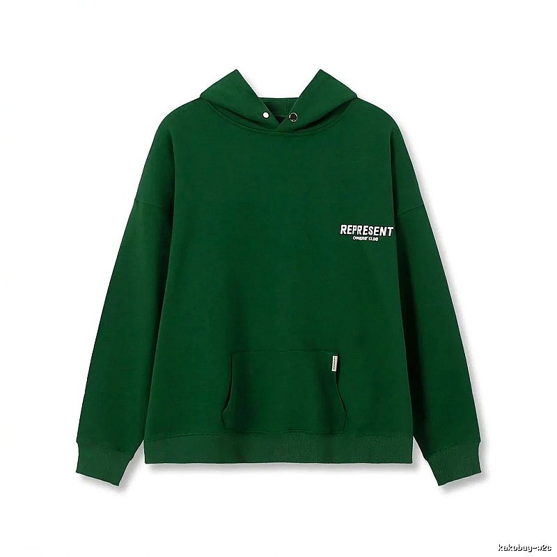 REPRESENT Simple Style Green Hoodie