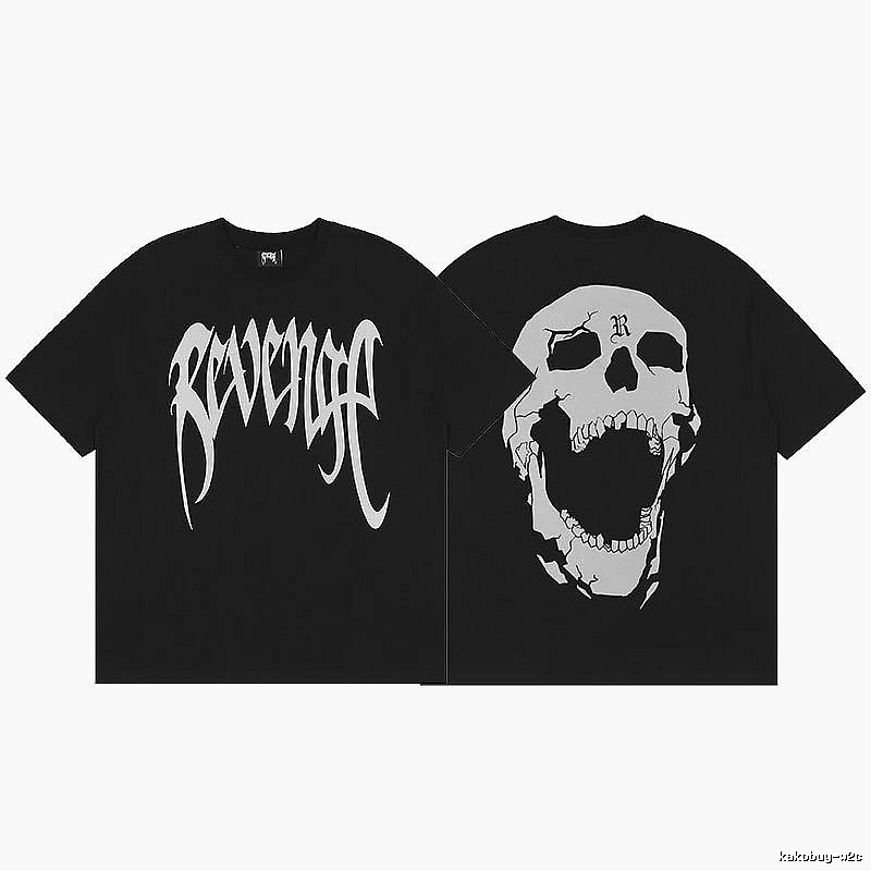 Revenge Black Skull Graphic T-Shirt Match Day