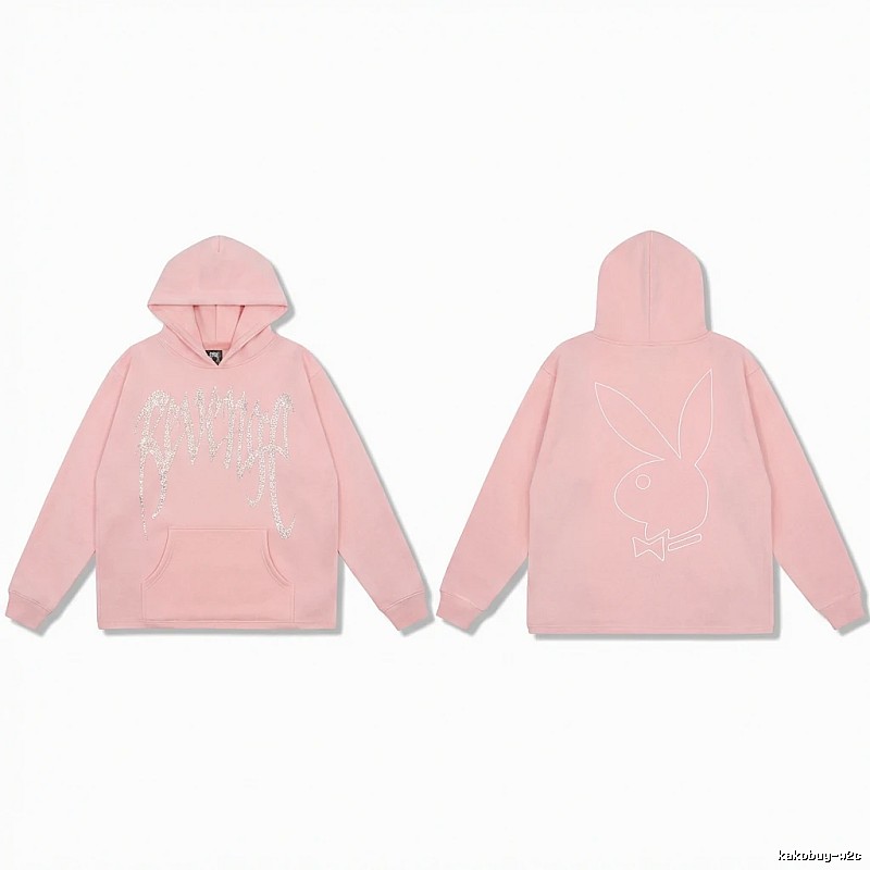 Revenge rabbit print pink hoodie