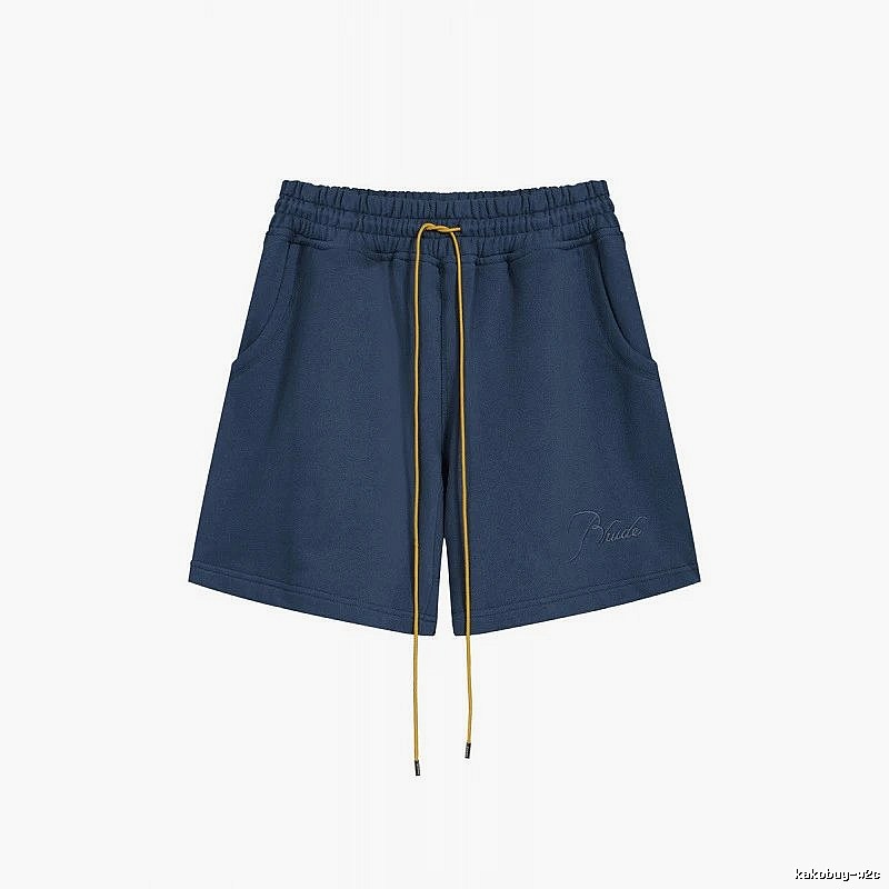 RHUDE minimalist style navy blue shorts