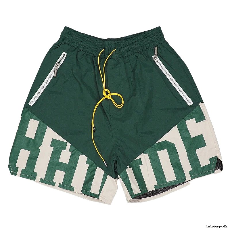 RHUDE sporty green shorts