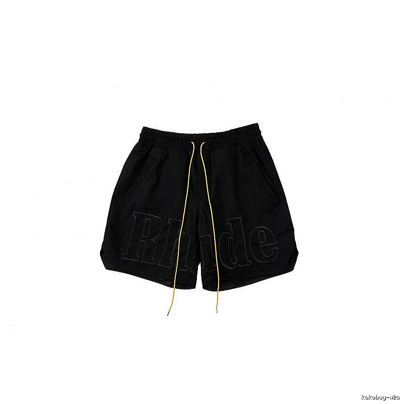 RHUDE trendy brand casual black shorts