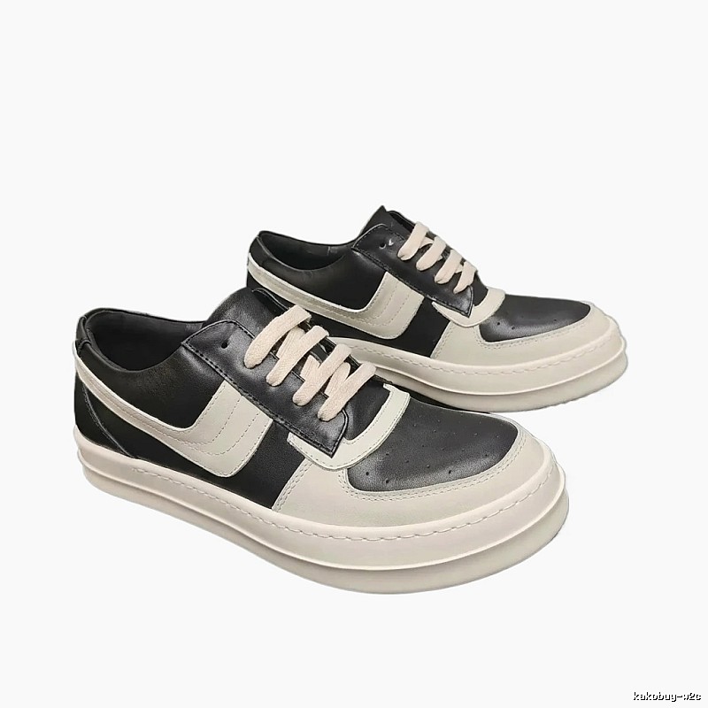 Rick Owens black and white spliced thick-soled shoes