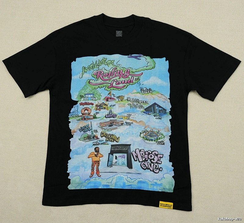 Rolling Loud Graffiti Hip-Hop Style Black T-Shirt