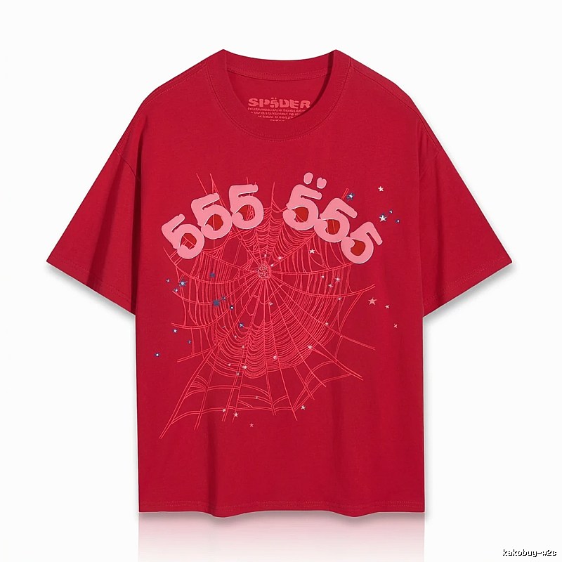 Sp5der 555 Series Trendy Red T-shirt