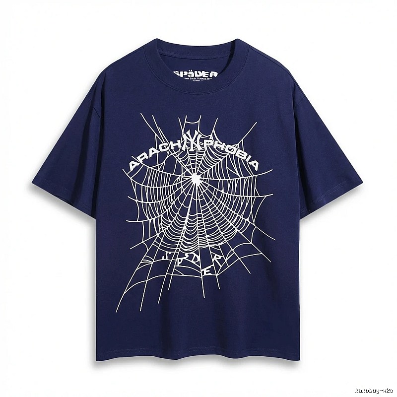 Sp5der Cobweb Style Dark Blue T-Shirt