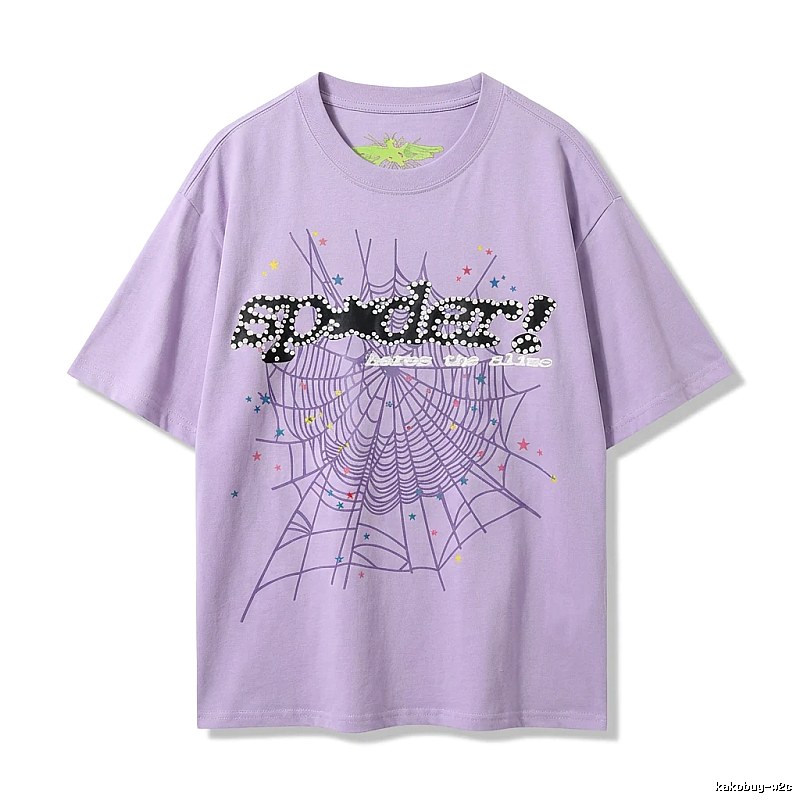 Sp5der Cobweb Style Light Purple T-shirt