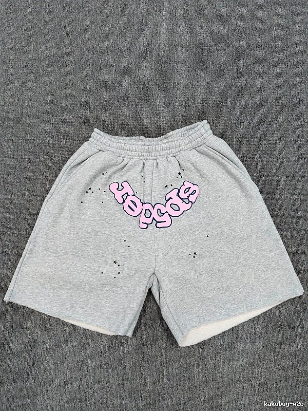 Sp5der Printed Street Style Grey Shorts