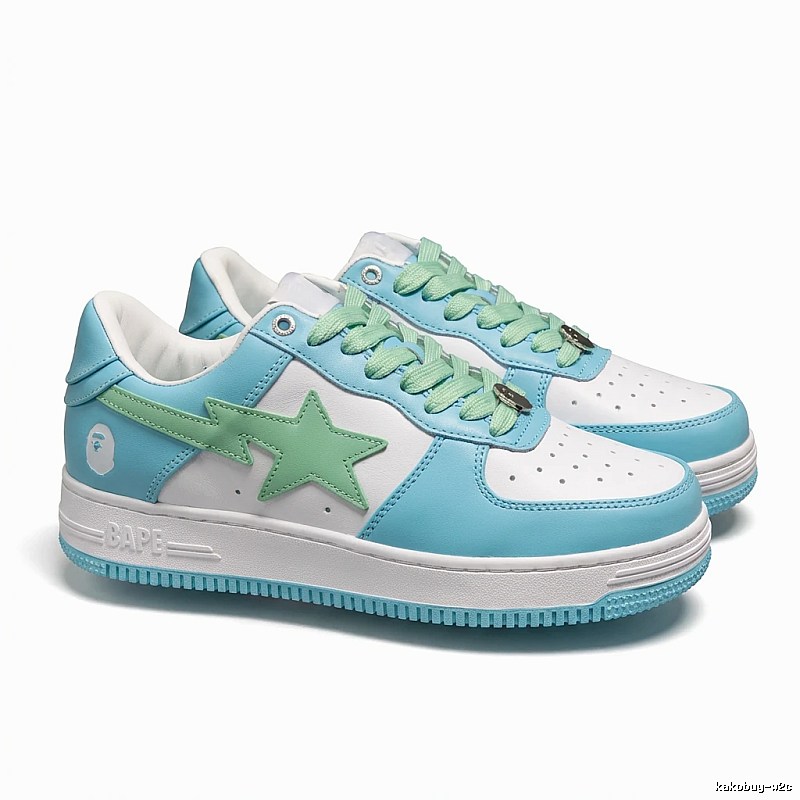 Star Bape Trendy Blue and White Shoes