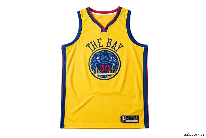 Stephenen Curry's yellow and blue retro-style jersey