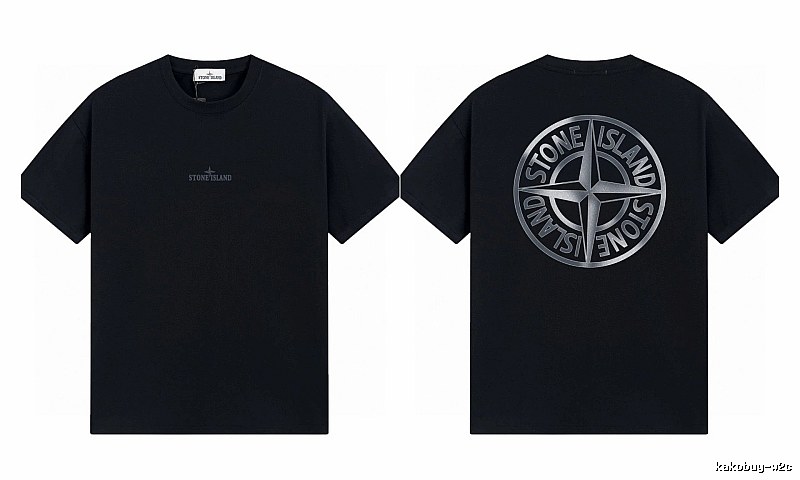 Stone Island Compass Collection Street Style Black T-Shirt