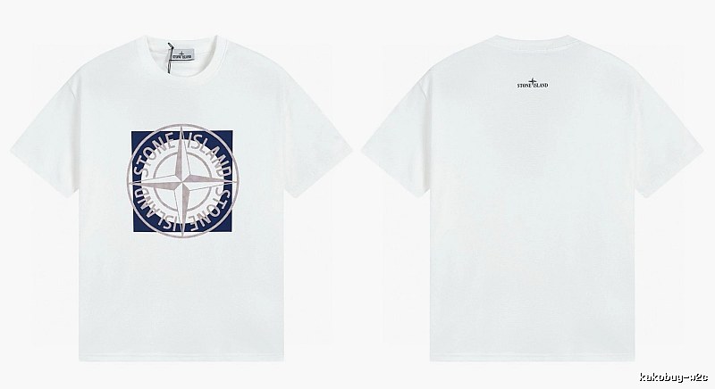 Stone Island Compass Collection Street Style White T-Shirt
