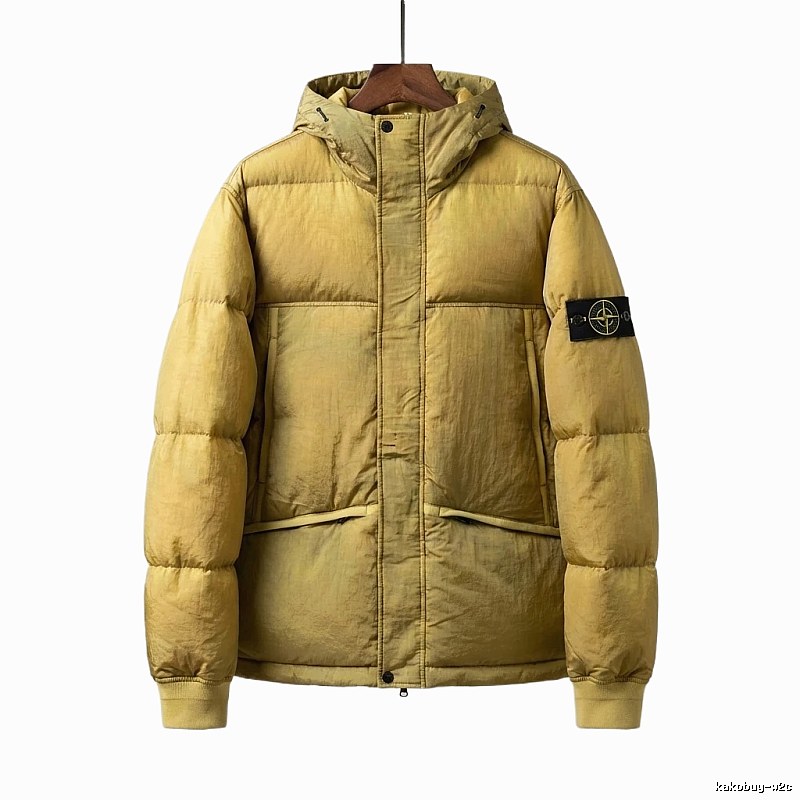 Stone Island functional style olive down jacket
