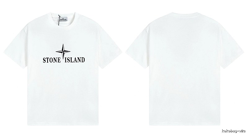 Stone Island Printed Street Style White T-Shirt