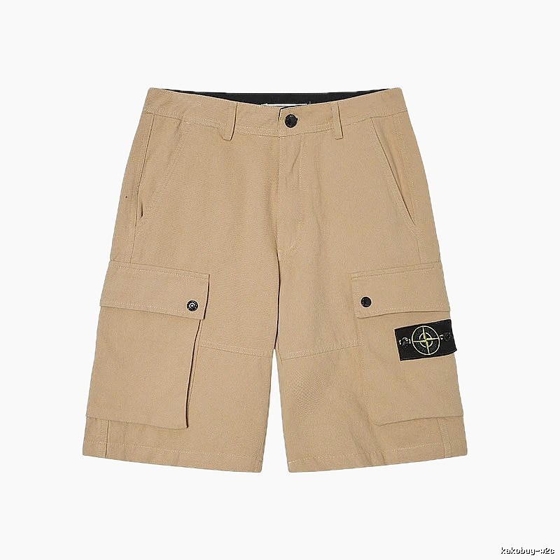 StoneIsland Workwear Style Khaki Shorts