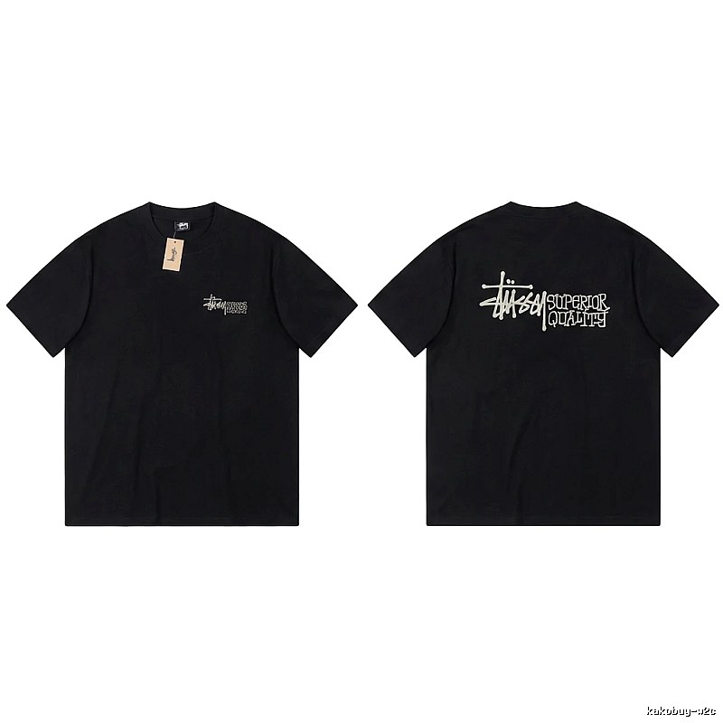 Stussy basic simple style black T-shirt