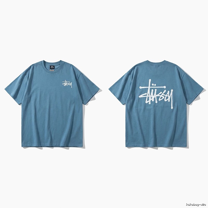 Stussy basic simple style blue T-shirt