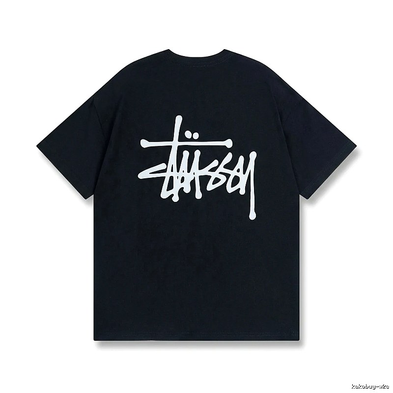 Stussy basic street style black T-shirt