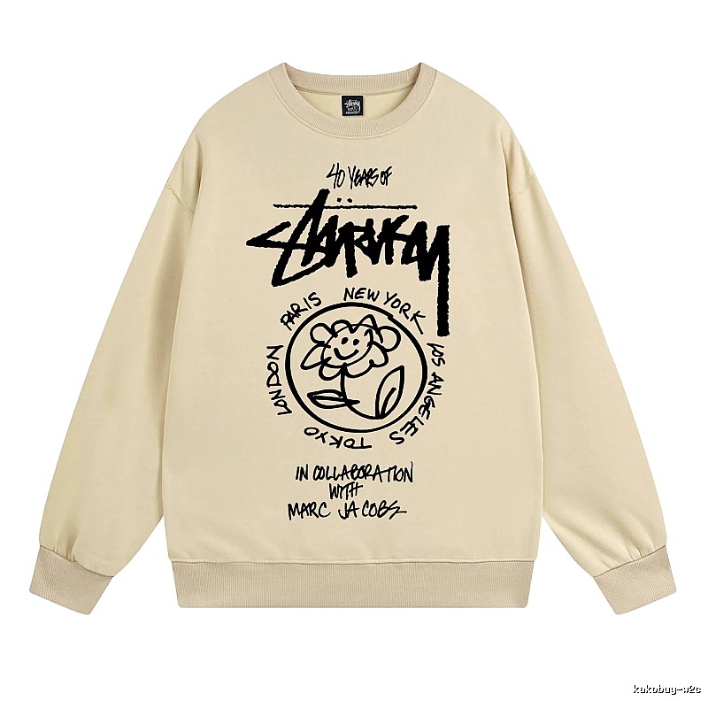Stussy Beige Style 539 Graphic SweatShirt Travel Pack