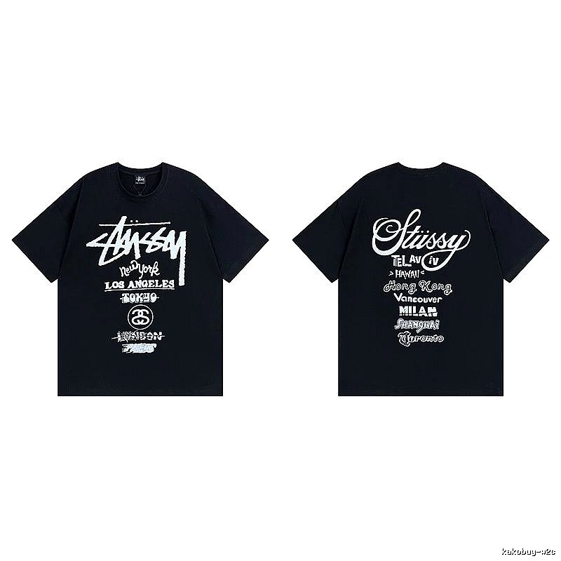Stussy Black Spider Graphic T-Shirt Bold Graphic Logo