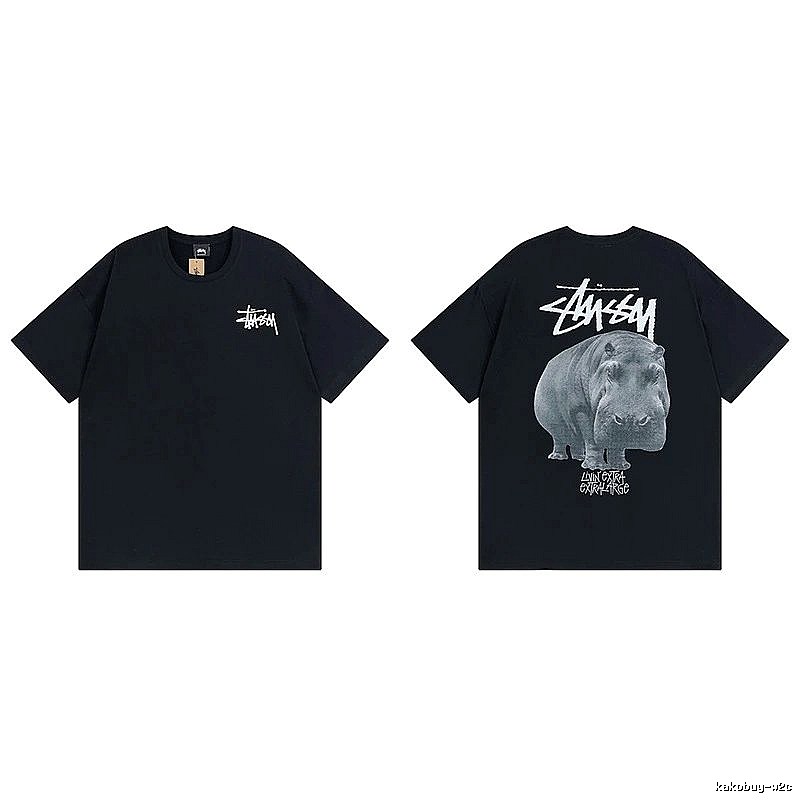 Stussy Black Spider Graphic T-Shirt Match Day Logo