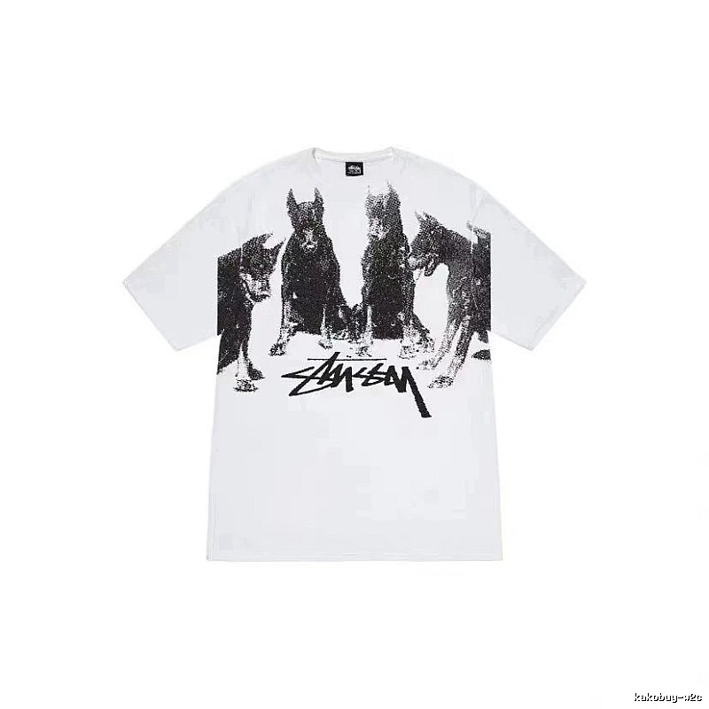 Stussy Casual Graphic T-shirt Black White Stussy for Streetwear Looks