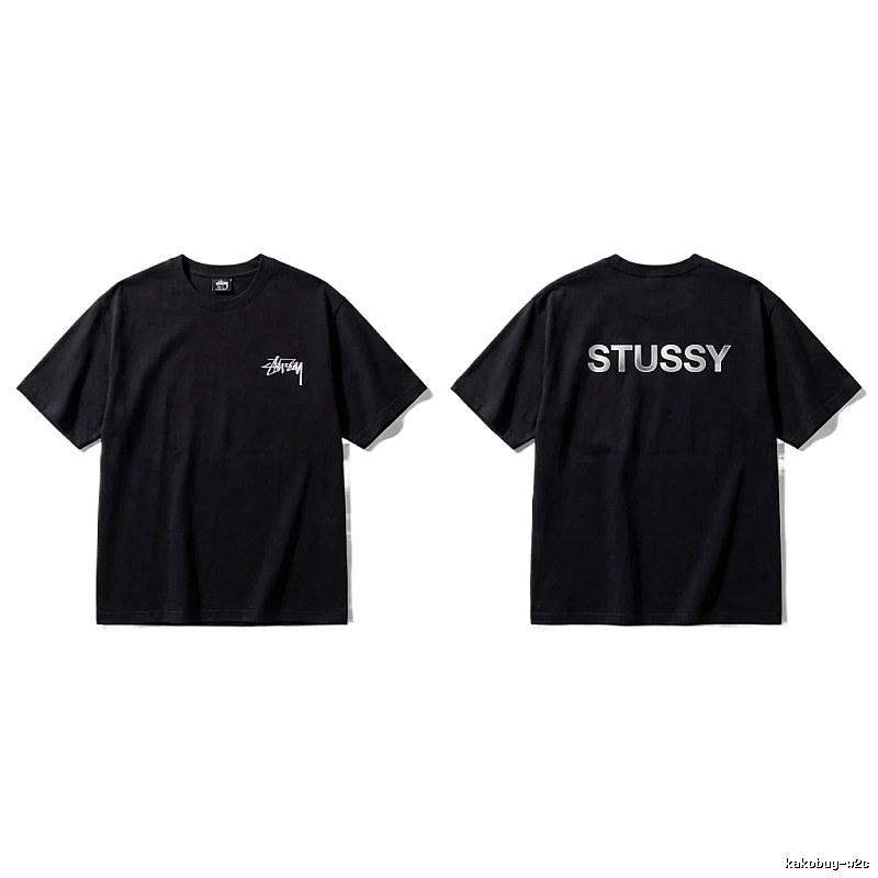 Stussy classic black trendy T-shirt