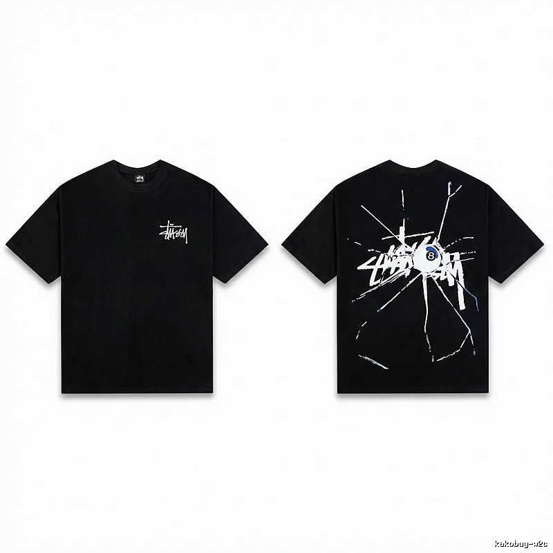Stussy dark ripped style short-sleeve shirt