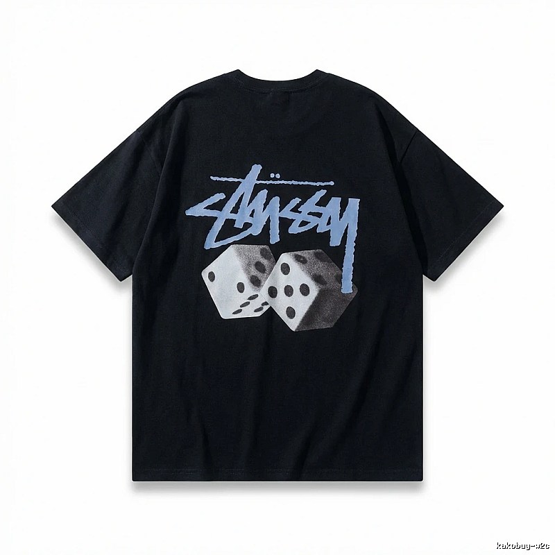 Stussy Dice Trendy Brand Black T-shirt